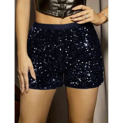 High-Waist Sequin Shorts – Slim Fit
