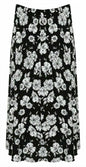 Womens Paisley Floral Printed Elasticated Stretch Skirt Waist Ladies Midi Skirt