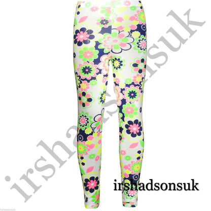 KIDS GIRLS NEW SEASON COMIC BOOK GRAFITTI FLORAL FASHION LEGGING SIZE 2-13YEARS