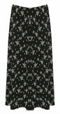 Womens Paisley Floral Printed Elasticated Stretch Skirt Waist Ladies Midi Skirt