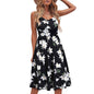 Womens Leopard Floral Midi Dress Ladies Summer Boho Beach Holiday Sundress Size