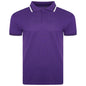 Mens Short Sleeve Plain Tipping Polo Shirt T Shirt Top Casual S-2XL Pique
