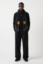 VASSILISA Scarf in Black Colour: Fur and Wolves Masks Print