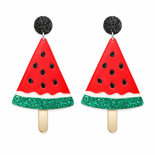 Watermelon Drop Earrings – Cute Summer Festival Statement Jewellery