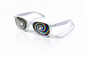 Trippy Spiral Diffraction Glasses – Festival Rave Vortex Effect Glasses (White)