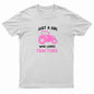 Kids "JUST A GIRL WHO LOVES TRACTORS" Printed T-Shirt