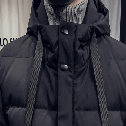 Winter Jacket Mid-Length Hooded Padded Men Coat