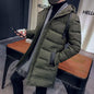 Winter Jacket Mid-Length Hooded Padded Men Coat