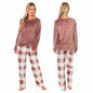 Women's Buffalo Check Fleece Pyjamas Set Long Sleeve Top and Bottoms Warm Nightwear Stylish Loungewear Multiple Sizes Available by Daisy Dreamer