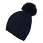 Women's Chunky Cable Knit Beanie Hat with 3M Thinsulate Insulation and Pom Pom Waterproof Winter Hat in Black Purple Cream and Navy by Sock Stack