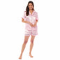 Women's Satin Silk Short Pyjama Set Soft Breathable Nightwear Loungewear PJs Black Pink Grey UK Sizes 8-22 by Daisy Dreamer
