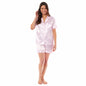 Women's Satin Silk Short Pyjama Set Soft Breathable Nightwear Loungewear PJs Black Pink Grey UK Sizes 8-22 by Daisy Dreamer