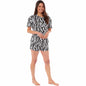 Women's Short Cotton Pyjama Set with Leopard and Zebra Prints Breathable Comfortable Loungewear Sleepwear in Multiple Sizes by Daisy Dreamer