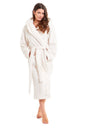 Women's Snuggle Fleece Touch Hooded Robe Luxurious Soft Loungewear Cosy Durable Dressing Gown UK Sizes 8-22 Green Grey Pink Green by Daisy Dreamer