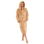 Women's Super Soft Plush Fleece Hooded Bathrobe Fluffy Velvet Loungewear Long Sleeve Cosy Winter Dressing Gown Spa Essential by Daisy Dreamer