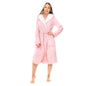 Women's Super Soft Plush Fleece Hooded Bathrobe Fluffy Velvet Loungewear Long Sleeve Cosy Winter Dressing Gown Spa Essential by Daisy Dreamer