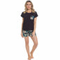 Women's Tropical Pyjama Set T-Shirt & Shorts PJs Soft Cotton Loungewear Summer Holiday Sleepwear by Daisy Dreamer