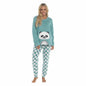 Women's Ultra-Soft Panda Snuggle Fleece Pyjama Set with Long Sleeve Top and Elasticated Bottoms for Lounging and Sleepwear by Daisy Dreamer