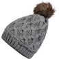 Women's Waterproof Thinsulate Insulated Chunky Beanie Winter Hat with Pom Pom Bobble Warm Cable Knit Ideal for Skiing and Hiking by Sock Stack