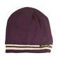 Women's Winter Thermal Beanie Hat with Striped Design and 3M Thinsulate Insulation Warm Acrylic Knit Cap for Cold Weather Fashion Black Red Navy Purple by Sock Stack