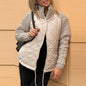 Stand Collar Fashion Knitted Stitching Jacket
