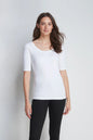 Half Sleeve Cotton Modal Scoop Neck T-Shirt