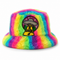 Handmade Neon Rainbow Furry Bucket Hat – Get In Loser UFO Festival Hat