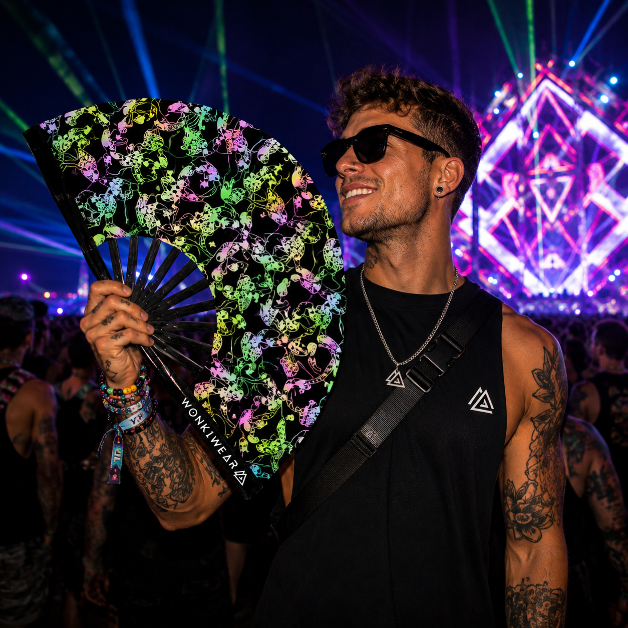XL Festival Fan – Flash Reflective Shrooms
