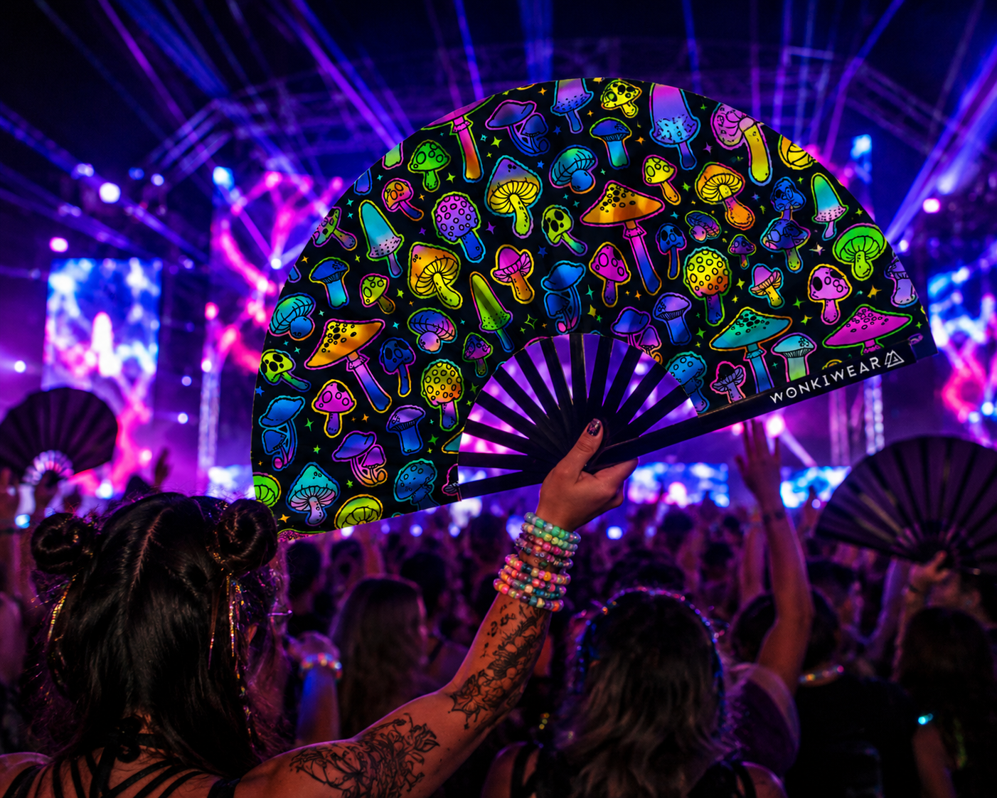 XL UV Reactive Mushroom Festival Fan