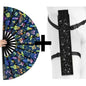 XL UV Reactive Mushroom & Skulls Festival Fan