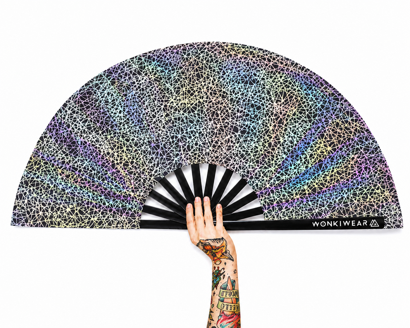 XL Flash Reflective Silver Web Festival Fan