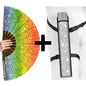 XL UV Reactive Rainbow Pride Festival Fan – Printed Glitter Effect Clack Fan