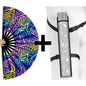XL UV Reactive Abstract Festival Fan - Electric Rainbow