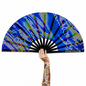 XL UV Reactive Blue Microdots Festival Fan – Neon Rave Clack Fan