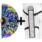 XL UV Reactive Graffiti Skull Festival Fan – Neon Rave Clack Fan