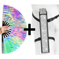 XL UV Reactive Pastel Zebra Rave Fan – Festival Clack Fan