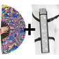 XL UV Reactive Psychedelic Festival Fan – Trippy Rave Clack Fan