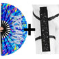 XL UV Reactive FREAKY Festival Fan – Trippy Rave Clack Fan
