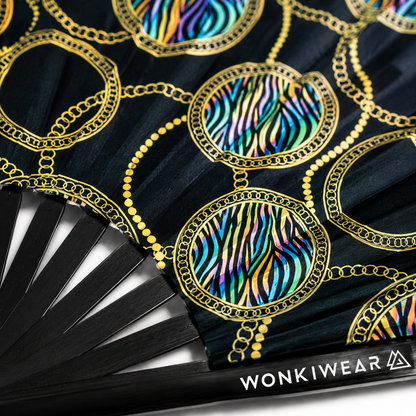 XL UV Reactive Luxury Festival Fan – Posh Stuff Rave Clack Fan