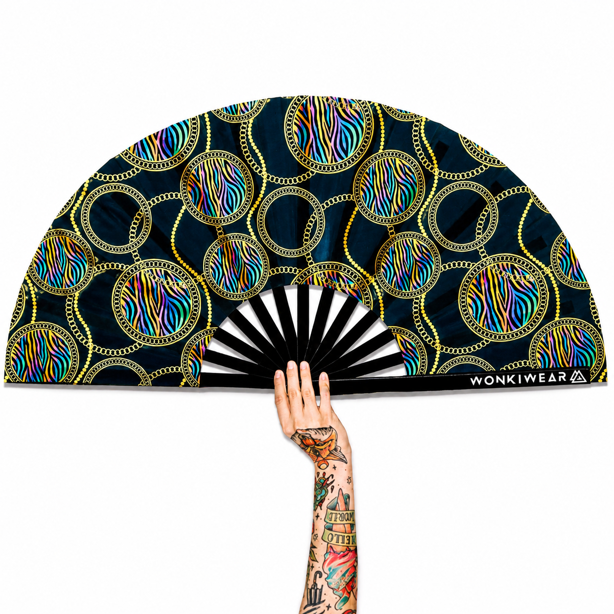 XL UV Reactive Luxury Festival Fan – Posh Stuff Rave Clack Fan