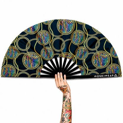 XL UV Reactive Luxury Festival Fan – Posh Stuff Rave Clack Fan