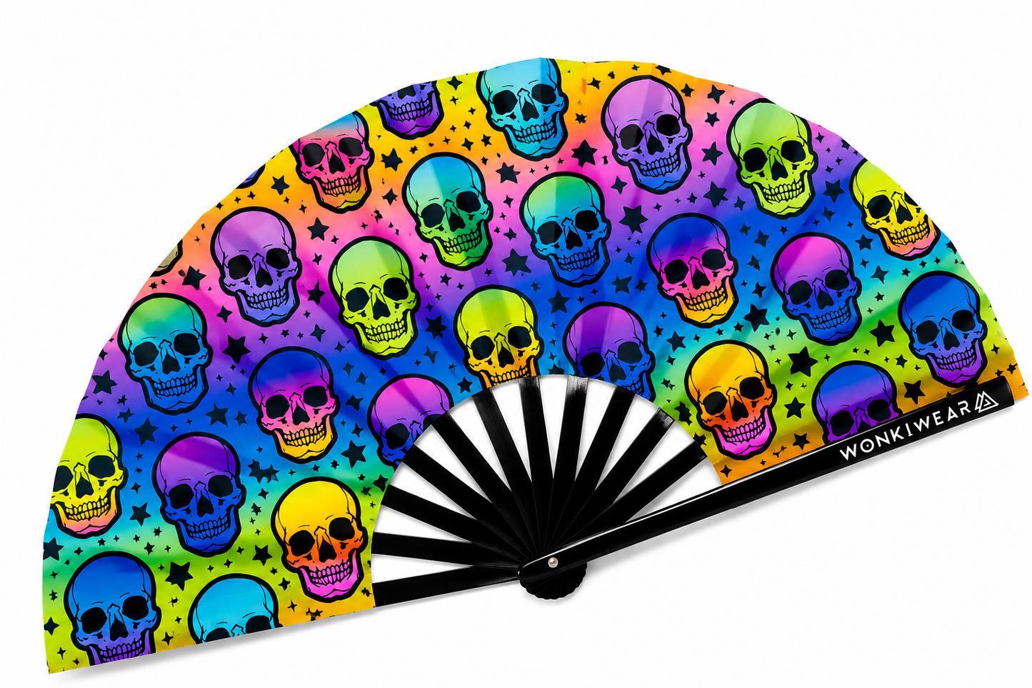 XL UV Reactive Skull Festival Fan – Trick or Treat Rave Clack Fan