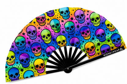 XL UV Reactive Skull Festival Fan – Trick or Treat Rave Clack Fan