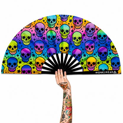 XL UV Reactive Skull Festival Fan – Trick or Treat Rave Clack Fan