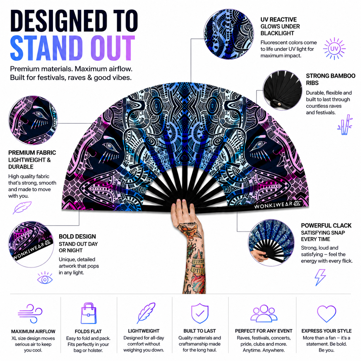 XL Festival Fan - UV Reactive, Techno Tribe