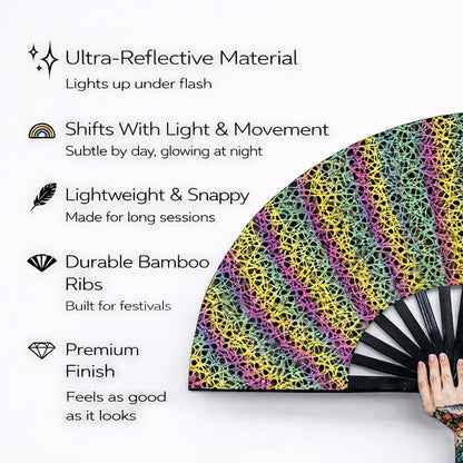XL Festival Fan – Flash Reflective Entrapment Rave Fan