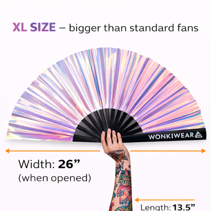 Mermaid Wishes Iridescent Festival Fan (Pearlescent Reverse)