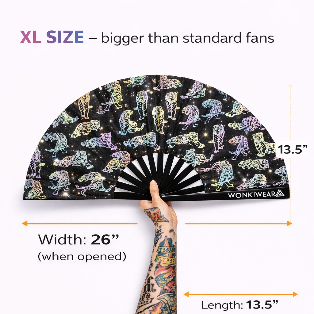XL Flash Reflective Tigress Festival Fan