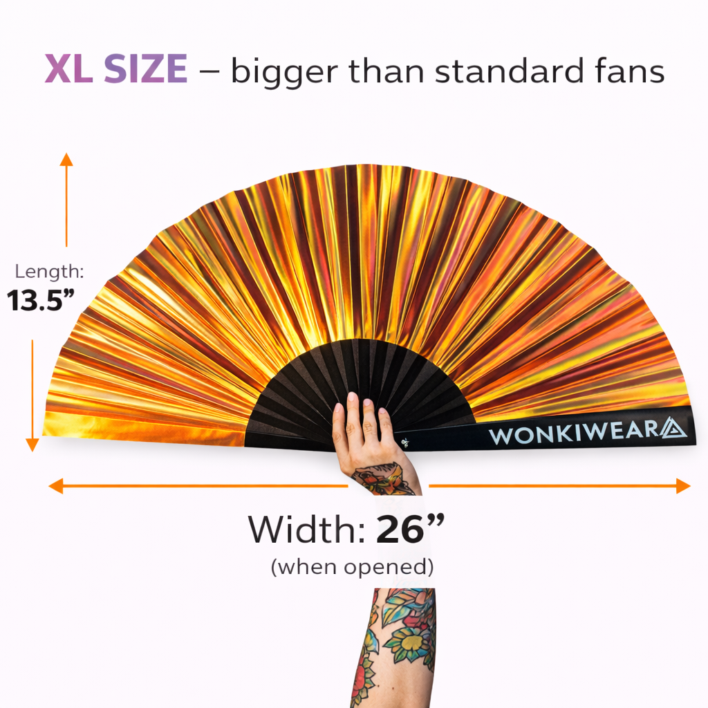 Unicorn Dreams Iridescent Festival Fan (XL Rave Fan UK)