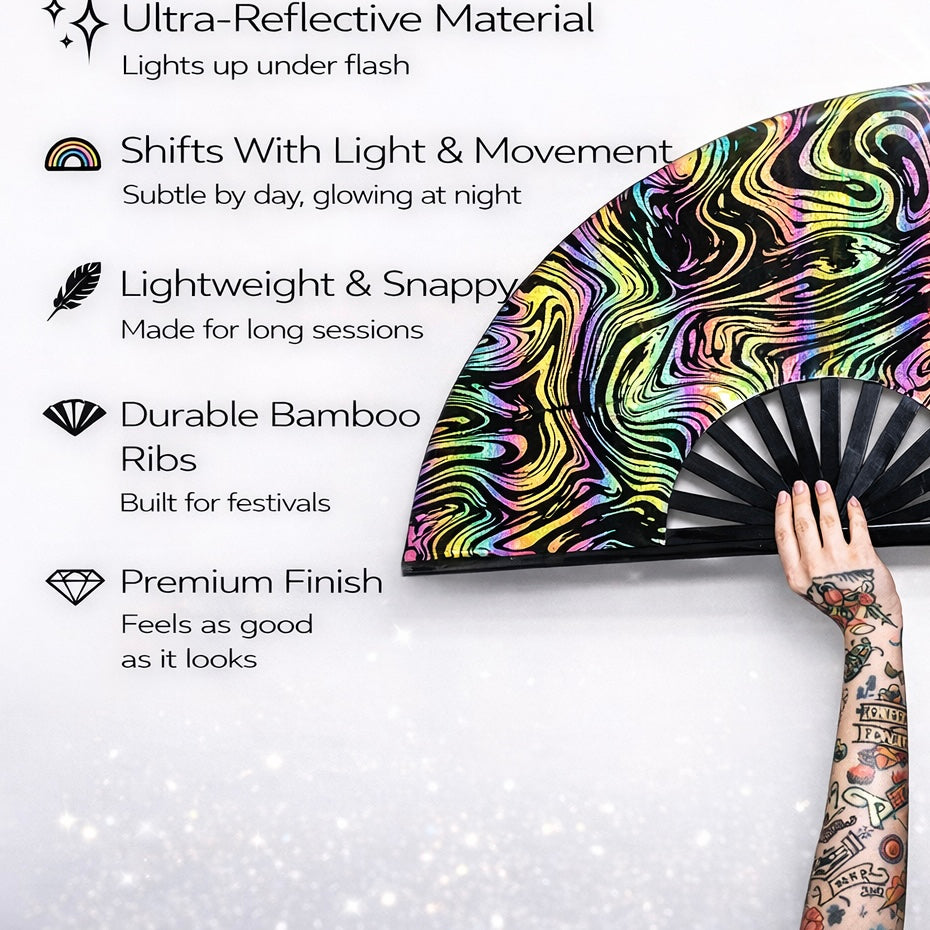 XL Festival Fan - Flash Reflective, Swirl